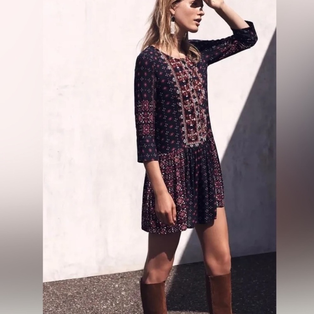 Anthropologie Vanessa Virginia Kaleidoscope Boho dress size small